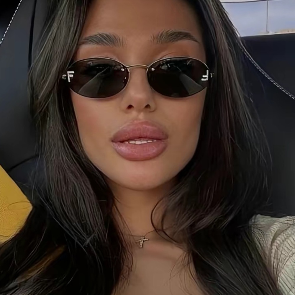 oval framed sunglasses Black+gold - Picture 2 of 2